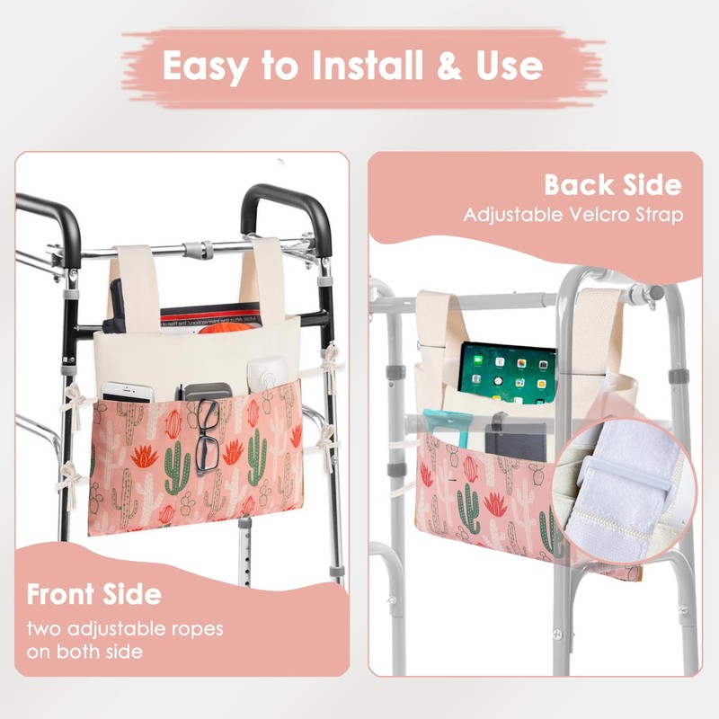TOGETRUE Walker Bag, Handy Walker Basket with Water Cup Holder,