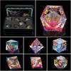 Resin Dice Set 7 Pieces, Sharp DND Dice Set with