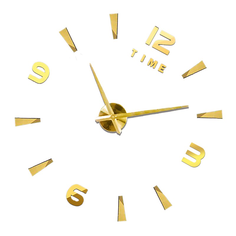 DIY Wall Clock Frameless Silent Modern 3D Mirror Wall Sticker