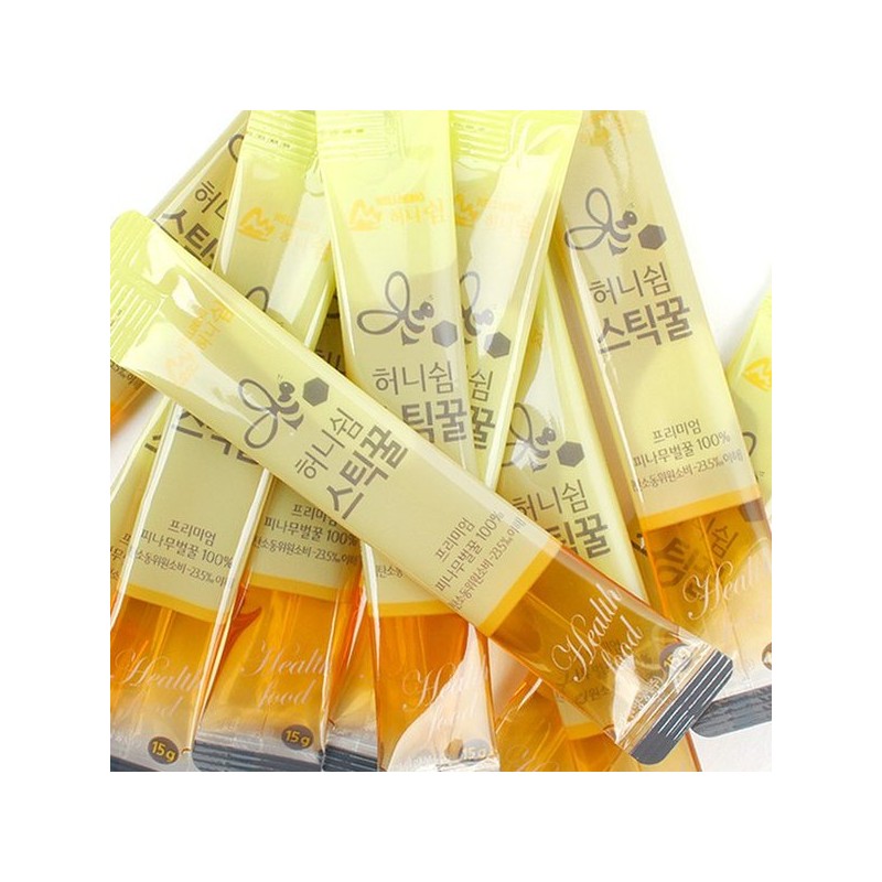 Gangwon Beekeeping 프리미엄 피나무 스틱꿀 4박스/15gx40개입 Premium Pine Tree Stick