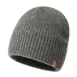 TOP-EX XL/XXL 100% Merino Wool Beanie Hat, Winter Hat, Wool Hat, Men Women, Knitted Hat, Fisherman Beanie, Trawler Hat, Warm Fleece Lining, TX94594_Grey