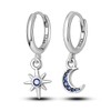 NARMO Dangle Drop Earrings 925 Sterling Silver Star&Moon Earrings Blue
