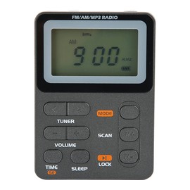 EBTOOLS Radio de Bolsillo Am FM, sintonización Digital portátil, Radio pequeña Recargable estéreo, con botón de Bloqueo, con Auriculares, para Caminar, Trotar, Gimnasio, Acampar