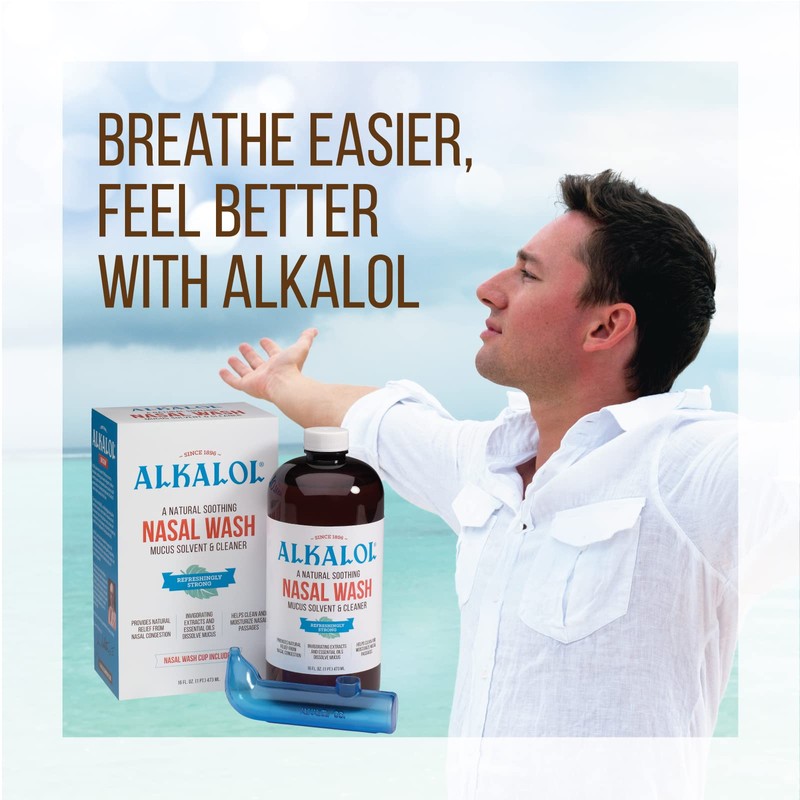 Alkalol - A Natural Soothing Nasal Wash, menthol, 2 Piece