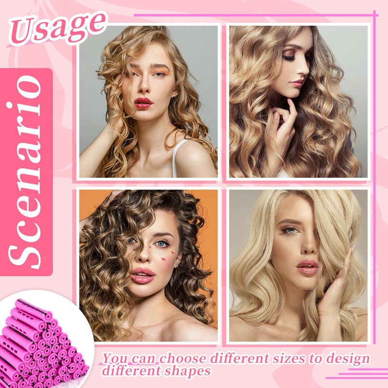 160 Pcs Perm Rods for Long Short Hair Plastic Rollers,