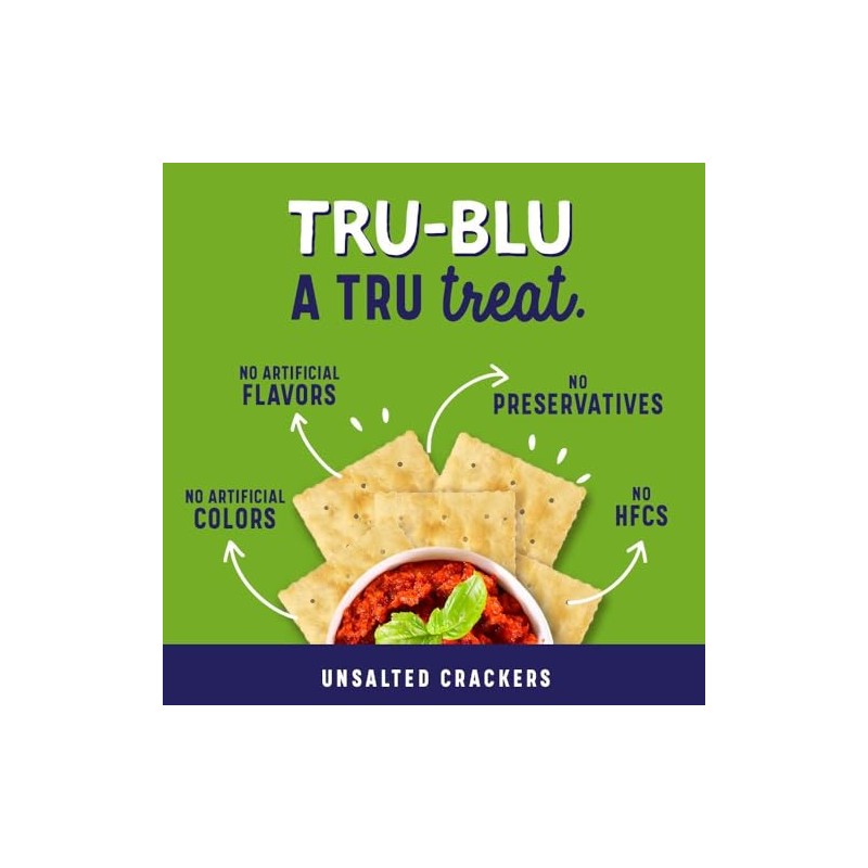 Tru Blu Unsalted Saltine | No artificial ingredients | No