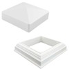 5 x 5 Post Cap & Base Set, Vinyl Fence