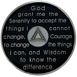 Simply Minimal AA 9 Months Silver Color Plated Coin, Alcoholics Anonymous Medal