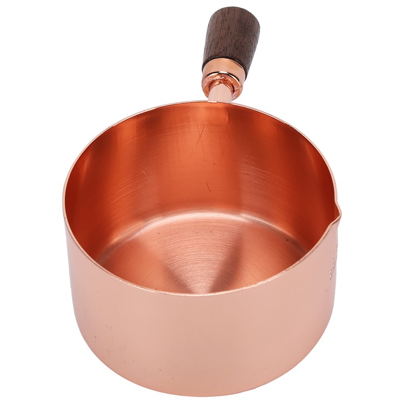 Sauce Pan Wooden Handle Rose Gold Stainless Steel Sauce Pot