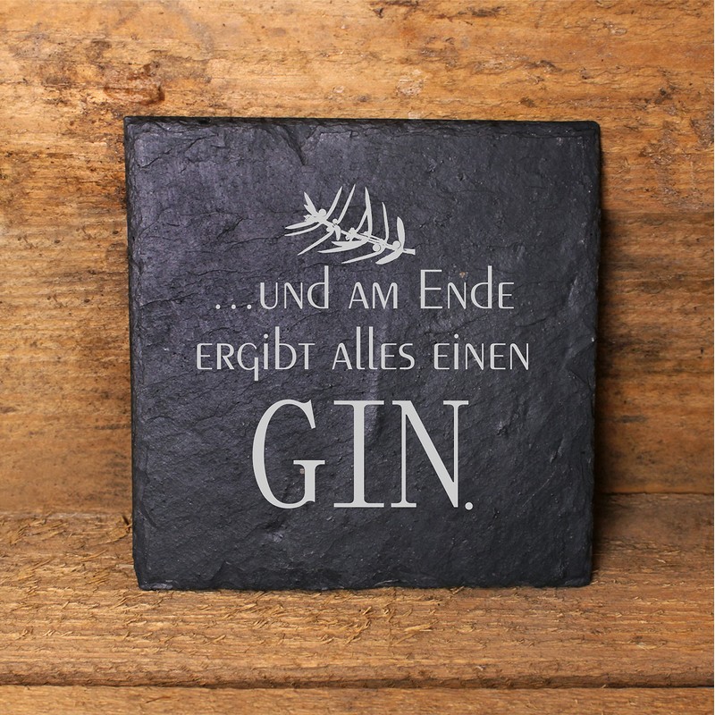 Slate Coasters Give Your Life a Gin – Set of