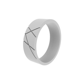 ROQ Silicone Rubber Wedding Ring for Men, Comfort Fit, Men's Wedding Band, Breathable Rubber Engagement Band, 7mm Wide 2mm Thick, Slash, Single, Stone, Size 11