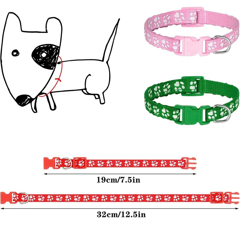 Chenkaiyang 12 Pack Puppy Collars for Litter, Adjustable Puppy ID