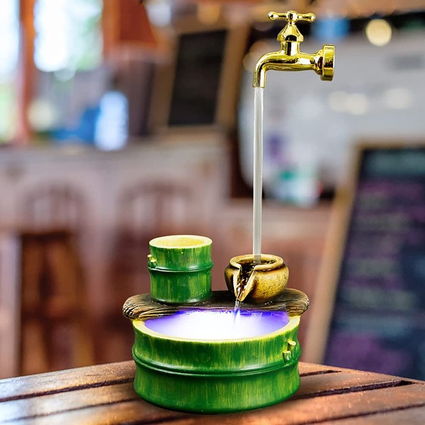 17Inch Floating Faucet Decoration Mini Fish Tank Humidifier Small Tabletop