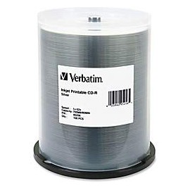 VER95256 - Verbatim CD-R 700MB 52X DataLifePlus Silver Inkjet Printable - 100pk Spindle