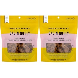 Bocces Bakery Bac'n Nutty Dog Treats - Peanut Butter & Bacon 1.5 lb (2 Pack)