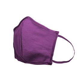 Fold Flat Canvas Cloth Reusable Washable Safety Face Mask with Elastic Strap (Pansy, 3-Pack)