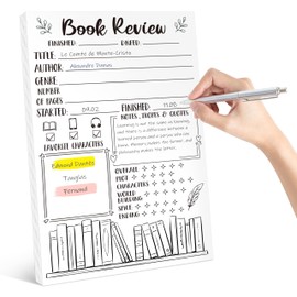 L1rabe Book Review Sheets - Spring Easter Gift 50 Sheets Reading Journal Notepad Tracking, Students Rewards Bookish Reading Club Birthday Gift for Book Lover Bookworm Teachers Kids to Review Tracker