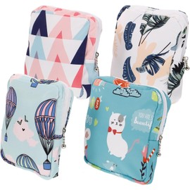 ULTECHNOVO Bolsa Portátil De Almacenamiento Para Toallas Sanitarias Bolsa Para Almohadilla Organizador Para Servilletas Sanitarias Y Ideal Para Viaje Y Uso Al Aire Libre 4 Piezas
