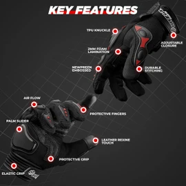 TU SOLUCION TEXTIL DISEÑO & PRODUCCION TEXTIL Men's Sports Gloves Touchscreen Waterproof Motorcycle Racing Climbing Hiking Outdoor Gloves (Red, Medium)