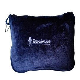TravelerClub Travel Blanket Airplane Compact-Airline Lightweight Blanket-Plane Packable Travel Blanket and Pillow Set-Portable Hiking Blanket-Car Blankets and Throws-Camping/Backpacking/Office