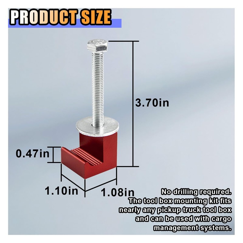 4PCS Truck Tool Box Mounting Kit, J Hook Truck Toolbox