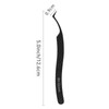 Ms.Queen Tweezers for Eyelash Extensions, Fiber Grip S-Curved Lash Tweezers