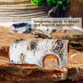 Reptile Climbing Toy - Bearded Dragon Simulation Tree Resin House - Reptile Shelter with 3 Entrances for Spiders, Frogs, Hermit Crabs, Lizards, Snakes