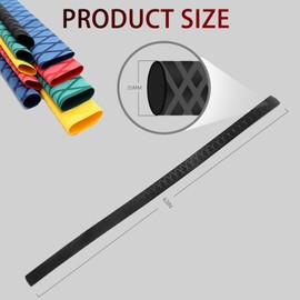 eTekGo X-Tube Heat Shrink Wrap Tubing 39"&64" Lengths for Rod Grips-5 Color 14 Sizes (Black, Diamter：25mm; Length：64")