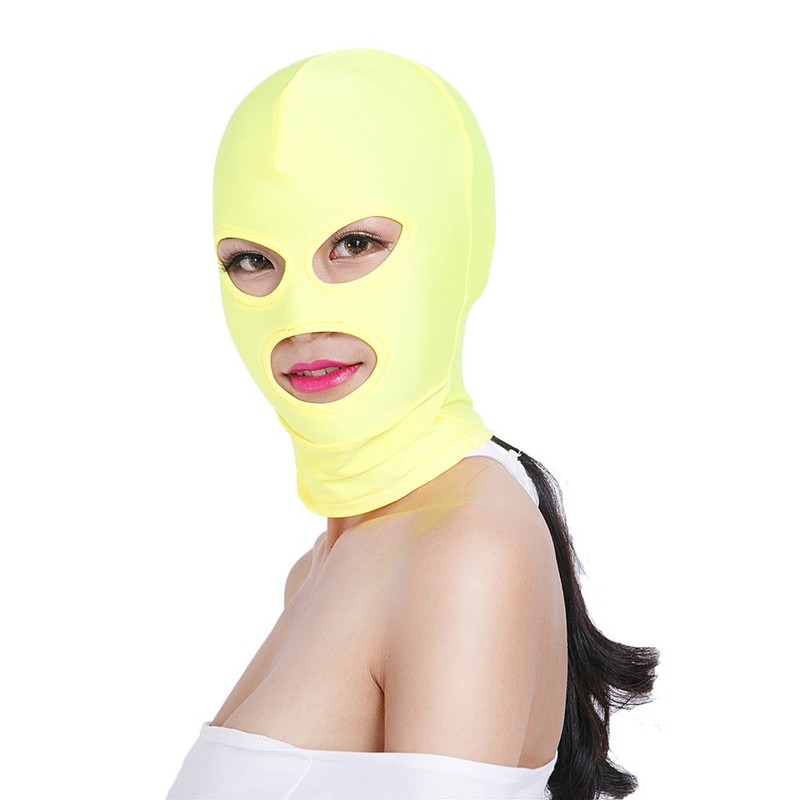 Cosplay Halloween Smooth Knit Full Head Mask with Open Eyes