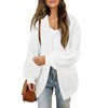 MEROKEETY Women's Fall Open Front Long Lantern Sleeve Cardigan Oversized