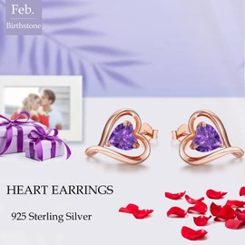 LAVUMO Sterling Silver Earrings for Women Silver Gold Rose Gold Stud Heart Earrings Set Hypoallergenic Jewellery for women Birthday Anniversary Christmas Valentine Gifts for Her