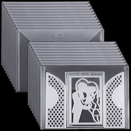 21 Pieces Clear Stamp and Die Cut Storage Bag Pockets Scrapbooking Storage Envelopes for DIY Card Making (Die Cut Not Included)(7 x 9.4 Inch)