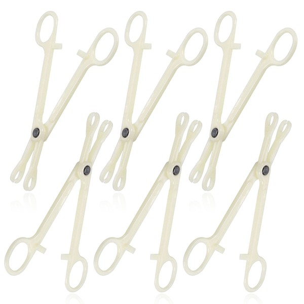 Piercing Clamps - Autdor 25Pcs Piercing Forceps Rounded Slotted Disposable Piercing Clamps Septum Forceps for Lip Navel Tongue Belly Ear Nose Piercing Kit Piercing Tools