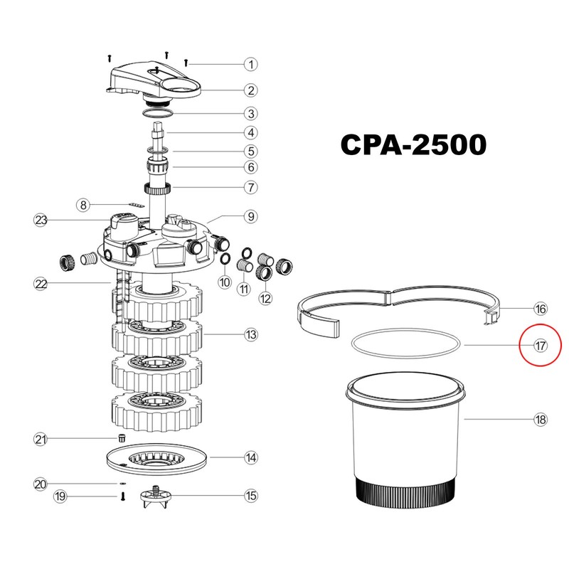 SunSun Replacement CPF-2500 O-Ring 3 265 x 6mm Pond Filter