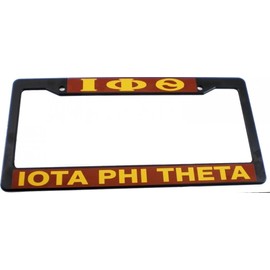 Zeta, Phi, Beta Black Plastic License Plate Frame (Black Iota, Phi, Theta)