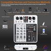 Professional DJ audio mixer, 4-channel DJ mixer, Bluetooth sound mixer,