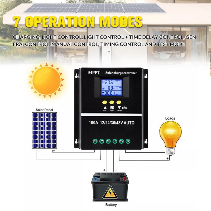 KEPEAK 60A/100A 12V/24V/36V/48 - 100A 12V/24V/36V/48V MPPT Charge Controller