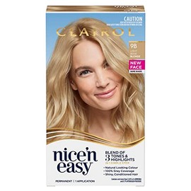 Clairol Nice 'N Easy Permanent Colour 9B Natural Light Beige Blonde, 100% Grey Coverage, Natural Looking Hair Colour