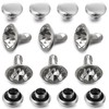 200 Sets Cz White Clear Crystal Rivets Rapid Rhinestone Silver
