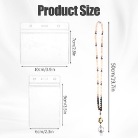 Jeqqinuz Beaded Lanyards for ID Badges, Teacher lanyards for ID badges for Women, Cute Beads Clip Keychain for Work Keys, Retractable Strap with Holder, Teacher Accessory for Office or School, Black