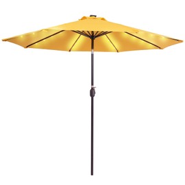 Sundale Outdoor 9FT 32 LED Lighted Patio Umbrella with Solar Powered, Table M...
