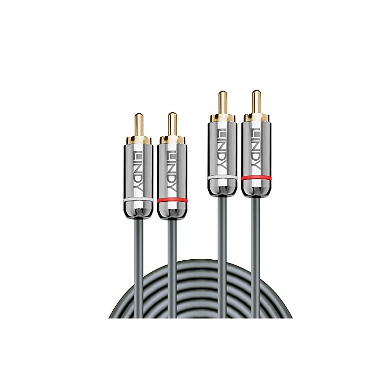 LINDY 35346 2m Dual Phono Audio Cable, Cromo Line