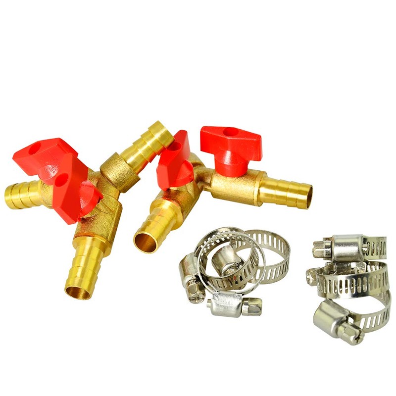 GASHER 2 PCS 3 Way Shut Off Ball Valve, 3/8"