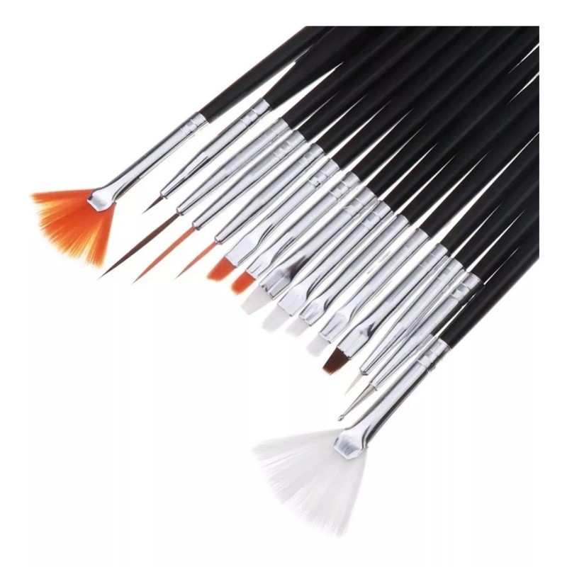 Veraly 15 Pinceles Suaves Para Mano Alzada Decoracion De Uñas