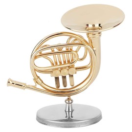 Alinory Ornament, Miniature French Horn Delicated Golden Mini Instrument Ornament Decoration for Music Lover