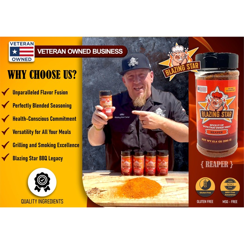 Blazing Star Reaper Rub – Balanced Sweet Heat Seasoning with