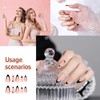 Hebterrka 24 Pieces Almond Shaped Artificial Nails Short Medium Black