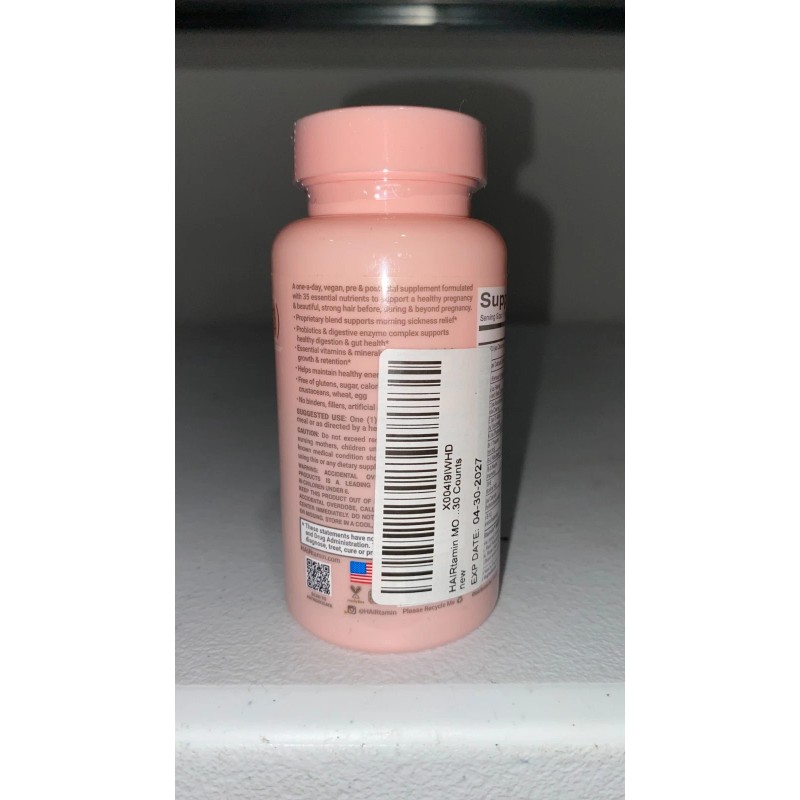 HAIRtamin MOM Vegan Prenatal & Postnatal Multivitamin Supplement & Hair