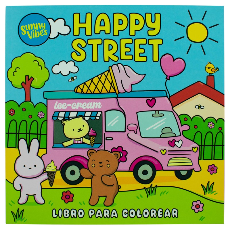 Libro para Colorear: Sunny Vibes: Happy Street