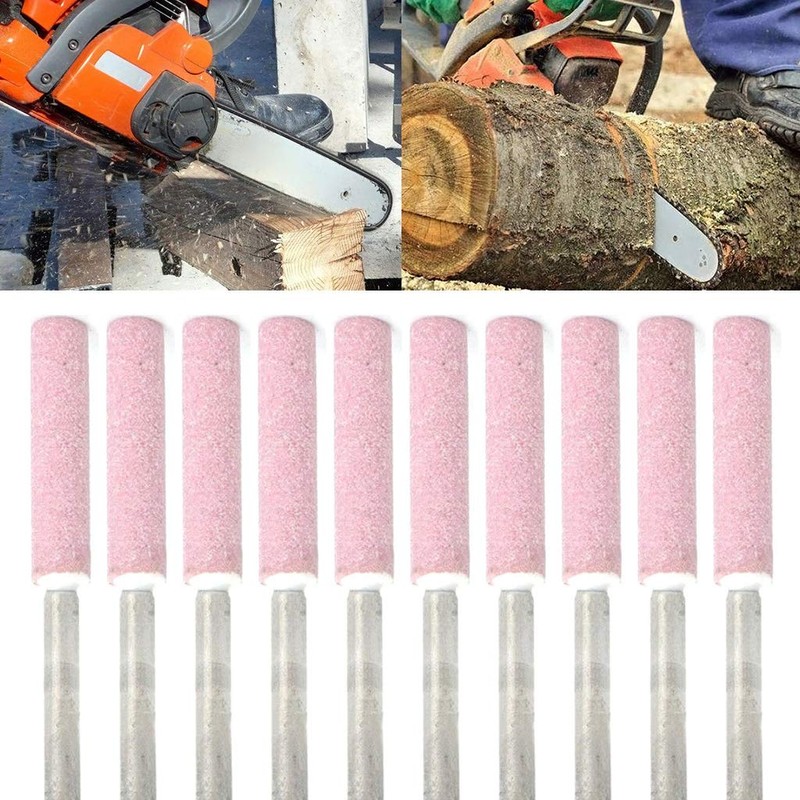 LEXIANG 10pcs Chainsaw Sharpener Grinding Stones 4.8mm 3/16 Sharpening Tool